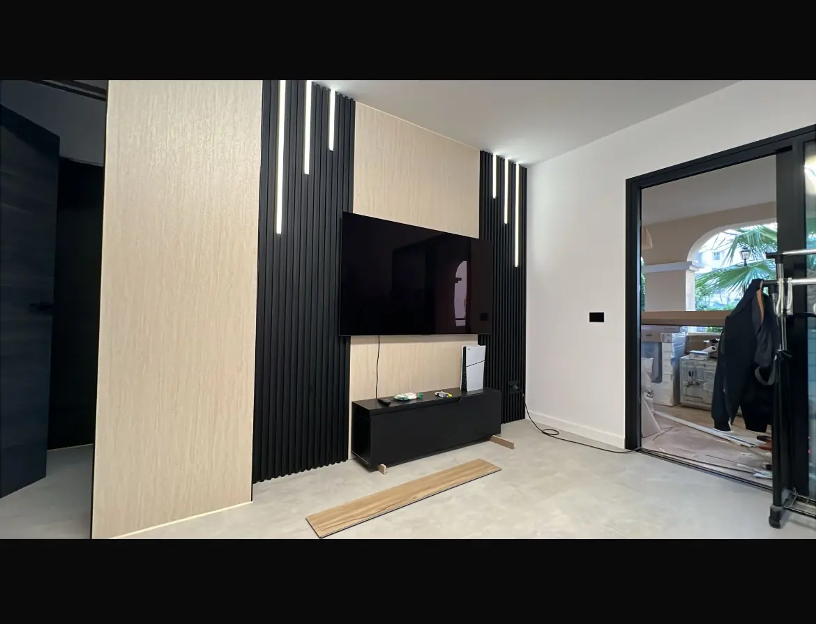 Salón pared TV diseño Salón pared TV diseño